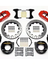 Wilwood Forged Narrow Superlite 4R Big Brake Rear Parking Brake Kit, Drilled and Slotted Rotor - Red - Chevy C-10                                     - 140-10093-DR - Image 3