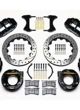 Wilwood Forged Narrow Superlite 4R Big Brake Rear Parking Brake Kit, Drilled and Slotted Rotor - Black - Chevy C-10                                     - 140-10093-D - Image 3