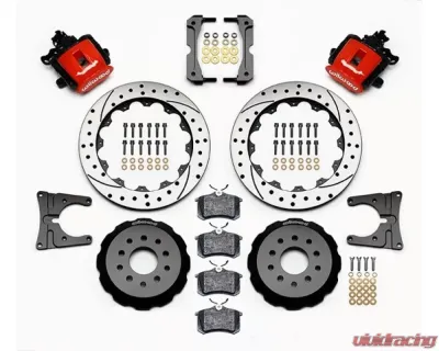 Wilwood Combination Parking Brake Caliper Rear Brake Kit, Drilled and Slotted Rotor - Red - Ford Mustang 2005-2010 - 140-10159-DR
