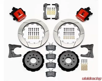 Wilwood Combination Parking Brake Caliper Rear Brake Kit, Slotted Rotor - Red - Ford Mustang 2005-2010 - 140-10159-R