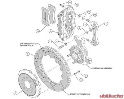 Wilwood W6AR 14 Inch Front Big Brake Kit Ford Mustang 2005-2014 - 140-10830