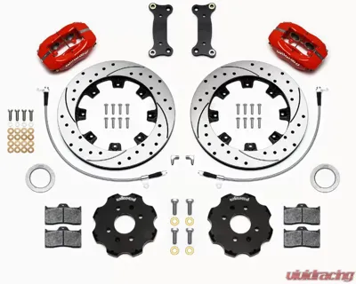Wilwood Dynalite Calipers 12.19" SRP Drilled and Slotted Rotors Red Powder Coat Mazda MX-5 Miata 2016+ - 140-14233-DR