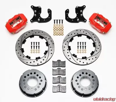 Willwood Forged Dynalite Pro Series Rear Brake Kit - Red Caliper - SRP Drilled & Slotted Rotor - 140-3018-DR