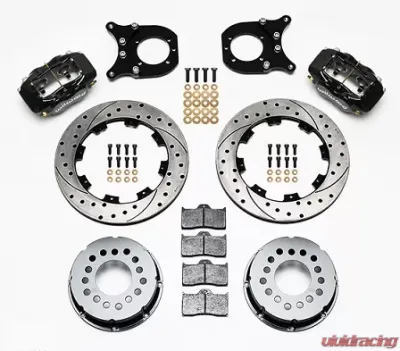 Willwood Dynalite Pro Series Rear Brake Kit, Drilled and Slotted Rotor - Black - 140-5236-BD