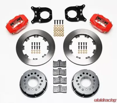 Willwood Dynalite Pro Series Rear Brake Kit, Plain Face Rotor - Red - 140-5236-R