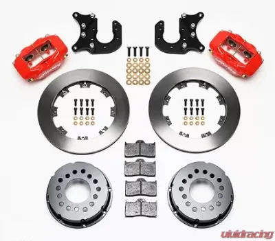 Willwood Dynalite Pro Series Rear Brake Kit, Plain Face Rotor - Red - 140-5591-R