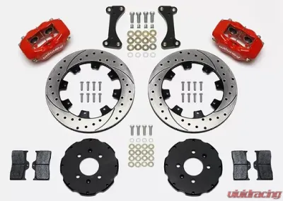 Willwood Forged Dynalite Big Brake Front Brake Kit, Drilled and Slotted Rotor -Red- Honda Civic 1990-2000 - 140-6310-DR