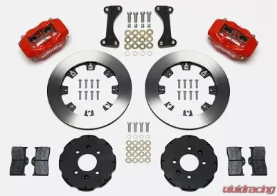 Willwood Forged Dynalite Big Brake Front Brake Kit, Plain Face Rotor -Red- Honda Civic 1990-2000 - 140-6310-R
