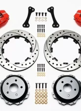Willwood Dynapro Rear Brake Kit for OE Parking Brake, Drilled and Slotted Rotor - Red Caliper - Subaru Impreza WRX 1999-2009                                     - 140-7006-DR - Image 2