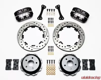 Willwood Dynapro Rear Brake Kit for OE Parking Brake, Drilled and Slotted Rotor - Black Caliper - Subaru Impreza WRX 1999-2008 - 140-7006-D