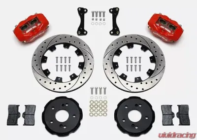 Willwood Forged Dynalite Big Brake Front Brake Kit, Drilled and Slotted Rotor - Red Caliper - Acura RSX 2002-2006 - 140-7014-DR