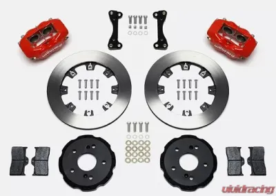 Willwood Forged Dynalite Big Brake Front Brake Kit, Plain Face Rotor - Red Caliper - Acura RSX 2002-2006 - 140-7014-R
