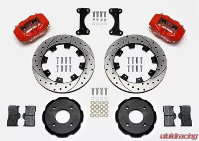 Willwood Forged Dynalite Big Brake Front Brake Kit, Drilled and Slotted Rotor - Red Caliper - Mitsubishi Lancer 2002 - 140-7015-DR