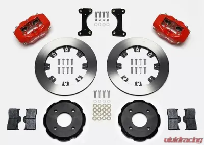 Willwood Forged Dynalite Big Brake Front Brake Kit, Plain Face Rotor - Black Caliper - Mitsubishi Lancer 2002 - 140-7015-R