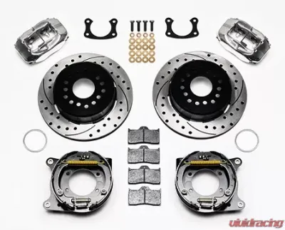 Willwood Forged Dynalite Rear Parking Brake Kit, Drilled and Slotted Rotor - Polished Caliper - 140-7140-DP