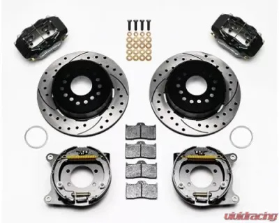 Wilwood Forged Dynalite Rear Parking Brake Kit, Drilled and Slotted Face Rotor - Black - 140-7146-D