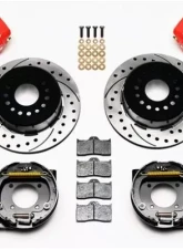 Wilwood Forged Dynalite Rear Parking Brake Kit, Drilled and Slotted Face Rotor - Red - Chevrolet Camaro | Pontiac Firebird 1993-1997                                     - 140-7148-DR - Image 3