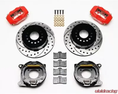 Wilwood Forged Dynalite Rear Parking Brake Kit, Drilled and Slotted Face Rotor - Red - Chevrolet Camaro | Pontiac Firebird 1993-1997 - 140-7148-DR