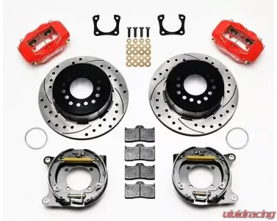 Wilwood Forged Dynalite Rear Parking Brake Kit, Drilled and Slotted Face Rotor - Red - 140-7578-DR