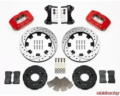 Wilwood Dynapro Radial Big Brake Front Brake Kit , Drilled and Slotted Rotor - Red - Mitsubishi Eclipse 1995-1999 - 140-8292-DR