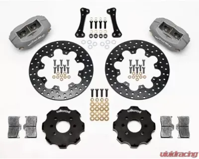 Wilwood Forged Dynalite Front Drag Brake Kit - Polished - Honda Integra/Civic with 262mm Rotor - 140-8442-D