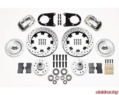 Wilwood Forged Dynalite Big Brake Front Brake Kit, Drilled and Slotted Rotor - Polished - Ford Psgr 1937-1948 - 140-8583-DP