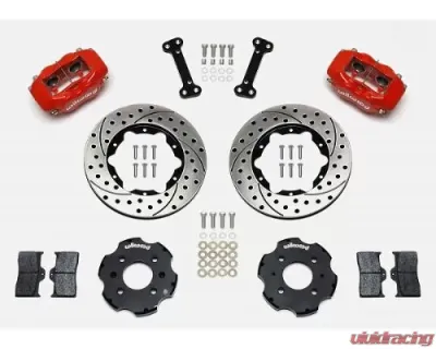 Wilwood Forged Dynalite Big Brake Front Brake Kit, Drilled and Slotted Rotor - Red - Honda Civic/Integra w/240mm Rotor - 140-8695-DR