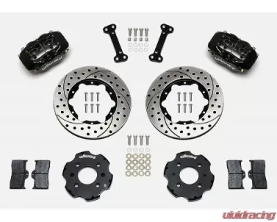Wilwood Forged Dynalite Big Brake Front Brake Kit, Plain Face Rotor - Black - Honda Civic/Integra w/240mm Rotor - 140-8695-D