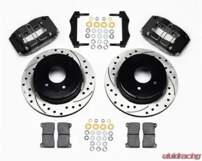 Wilwood Dynapro Radial Rear Brake Kit for OE Parking Brake, Drilled and Slotted Rotor - Black - Pontiac GTO 2004-2006 - 140-8754-D