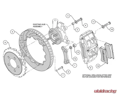 Wilwood Forged Superlite-4 13 Inch Front Big Brake Kit Scion tC 05-10 - 140-9013