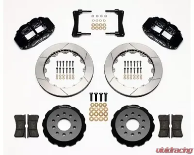 Wilwood Forged Narrow Superlite 6R Big Brake Front Brake Kit, Drilled and Slotted Rotor - Black - Ford Mustang 2005-2014 - 140-9109-D