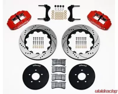Wilwood Forged Narrow Superlite 6R Big Brake Front Brake Kit, Slotted Rotor - Black - Ford Mustang 1994-2004 - 140-9117-DR
