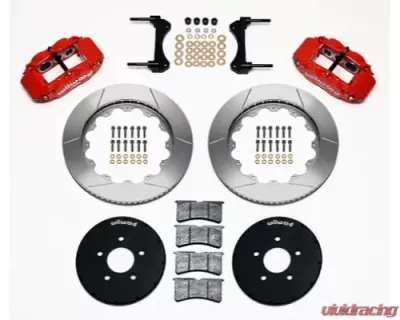 Wilwood Forged Narrow Superlite 6R Big Brake Front Brake Kit, Slotted Rotor - Black - Ford Mustang 1994-2004 - 140-9117-R