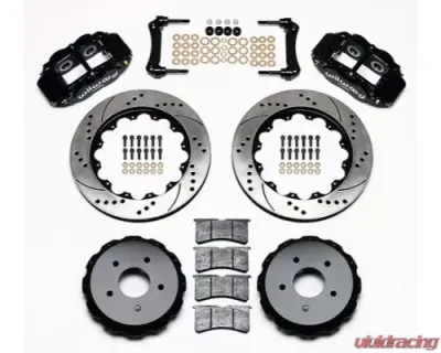 Wilwood Forged Narrow Superlite 6R Big Brake Front Brake Kit, Drilled and Slotted Rotor - Black - Chevrolet Corvette C5/Z06 1997-2013 - 140-9119-D