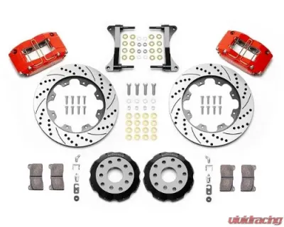 Wilwood Dynapro Radial Big Brake Front Brake Kit, Drilled and Slotted Rotor - Red - Subaru Impreza | WRX - 140-9193-DR
