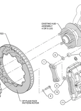 Wilwood Forged Superlite-4 13 Inch Front Big Brake Kit Nissan 240SX S13 & S14 89-98                                     - 140-9194 - Image 3