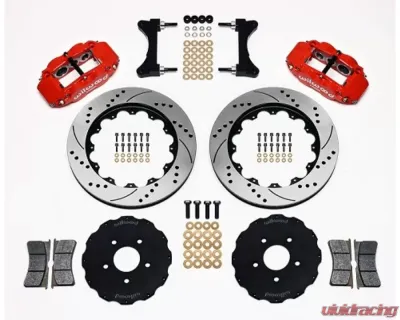 Wilwood Forged Narrow Superlite 6R Big Brake Front Brake Kit, Drilled and Slotted Rotor - Black - Mitsubishi Lancer Evolution VIII 2003-2005 - 140-9285-DR