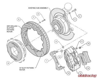Wilwood Dynapro Radial 13 Inch Rear Big Brake Kit Mitsubishi EVO 8 2003-2005 - 140-9286