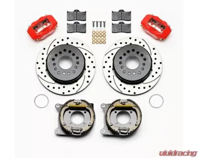 Wilwood Forged Dynalite Rear Parking Brake Kit, Drilled and Slotted Rotor - Red - 140-9315-DR