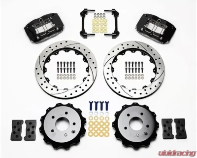 Wilwood Dynapro Radial Rear Brake Kit For OE Parking Brake, Slotted Rotor - Black - Nissan 350Z | Infinity G35 2003-2008 - 140-9507-D