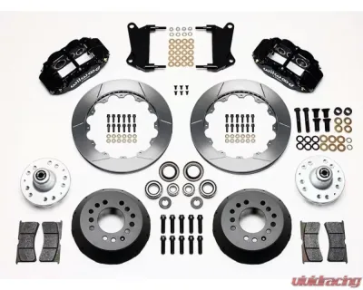 Wilwood Forged Narrow Superlite 6R Big Brake Front Brake Kit Hub, Slotted Rotor - Black - Chevrolet Camaro | Nova | Chevelle 1964-1972 - 140-9803