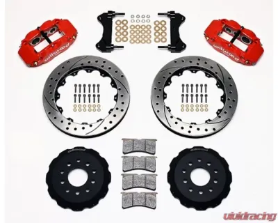 Wilwood Forged Narrow Superlite 6R Big Brake Front Brake Kit, Drilled and Slotted Rotor, Red - Chevrolet Camaro | Pontiac Firebird 1998-2002 - 140-9833-DR