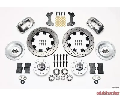 Wilwood Forged Dynalite Big Brake Front Brake Kit (Hub), Drilled and Slotted Face Rotor - Polished - 140-9918-DP