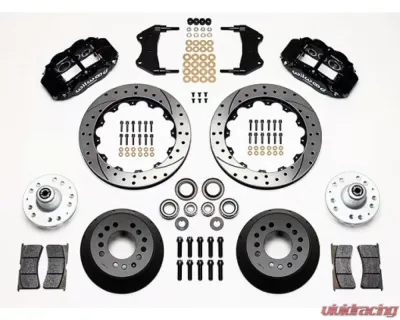 Wilwood Forged Narrow Superlite 6R Big Brake Front Brake Kit, Drilled and Slotted Rotor - Black - 140-9919-D