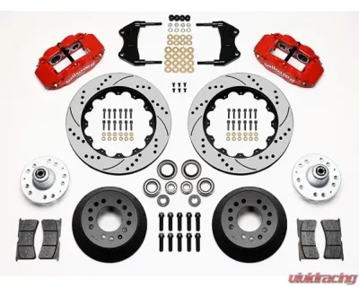 Wilwood Forged Narrow Superlite 6R Big Brake Front Brake Kit, Drilled and Slotted Rotor - Red - 140-9920-DR