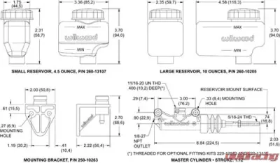 Wilwood Compact Remote Side Mount Master Cylinder - 260-12386