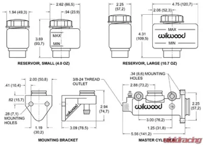 Wilwood Combination Remote Master Cylinder - 260-3380