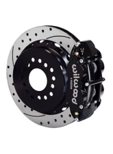 Wilwood Forged Narrow Superlite 4R Big Brake Rear Parking Brake Kit, Drilled and Slotted Rotor - Black - Chevy C-10                                     - 140-10093-D - Image 2