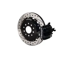 Wilwood Combination Parking Brake Caliper Rear Brake Kit, Drilled and Slotted Rotor - Black - Ford Mustang 1994-2004