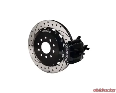 Wilwood Combination Parking Brake Caliper Rear Brake Kit, Drilled and Slotted Rotor - Black - Ford Mustang 1994-2004 - 140-10158-D